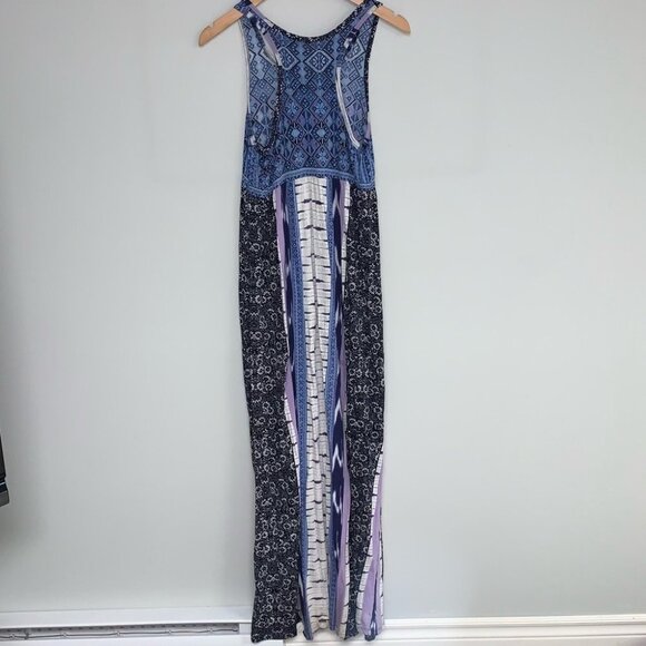 Patrons of Peace Maxi Dress Multicolour Blue Purple White Tank Size Medium - Picture 3 of 10